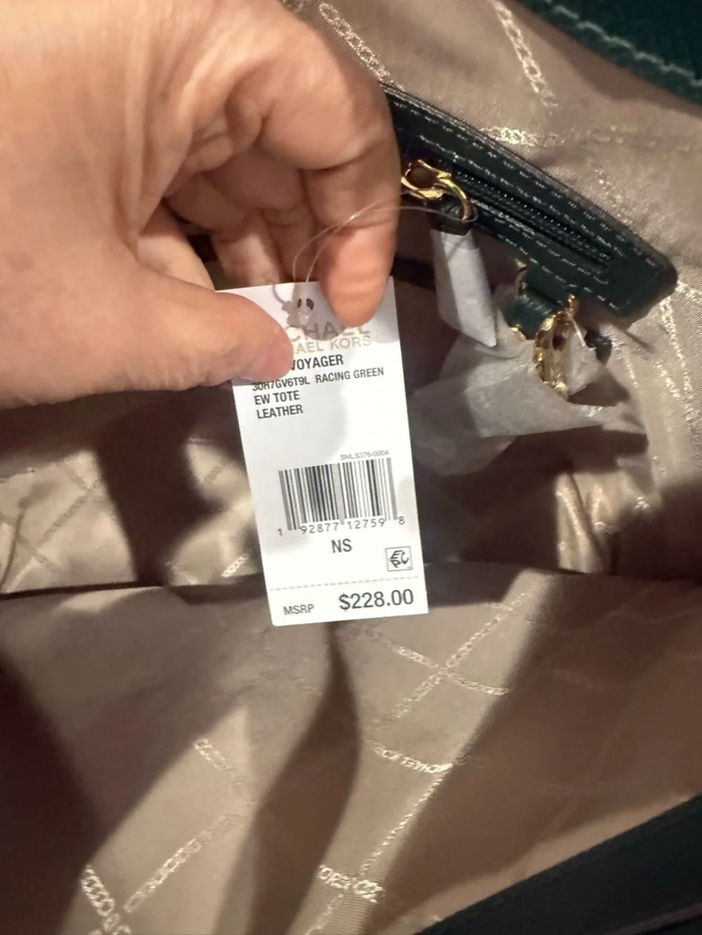 Michael Kors Green Leather Tote Bag